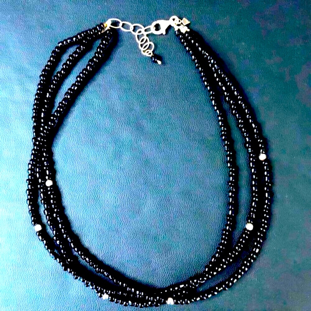 Silpada Onyx & Sterling Silver Beaded Necklace